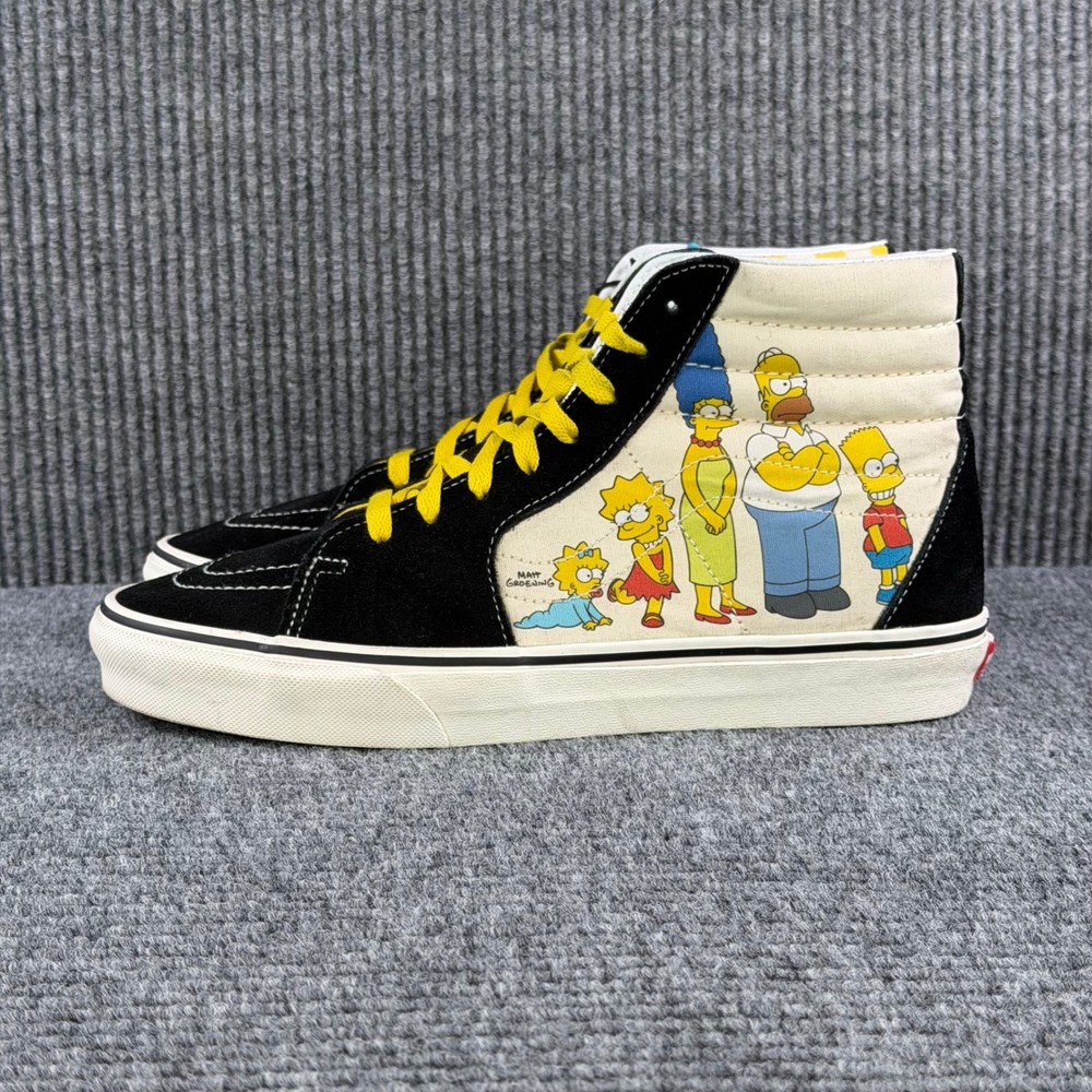 NEW Vans The Simpsons Sk8-Hi Family Sneakers Black Yellow Men 10 Women 11.5 - Picture 3 of 13